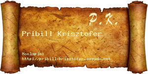 Pribill Krisztofer névjegykártya